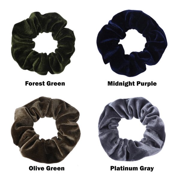 Set of 15 Velvet Scrunchies Soft - Picture 2 of 5